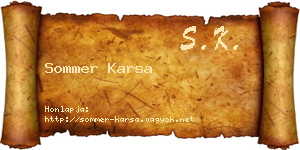 Sommer Karsa névjegykártya